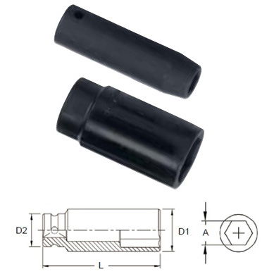 Genius Tools 417811 1/2"-os 6 lapú gépi dugókulcs fej, hosszított kivitel, 11 mm termék fő termékképe