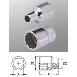 Genius Tools 433820 1/2"-os 12 lapú dugókulcs fej, 20 mm termék fő termékképe