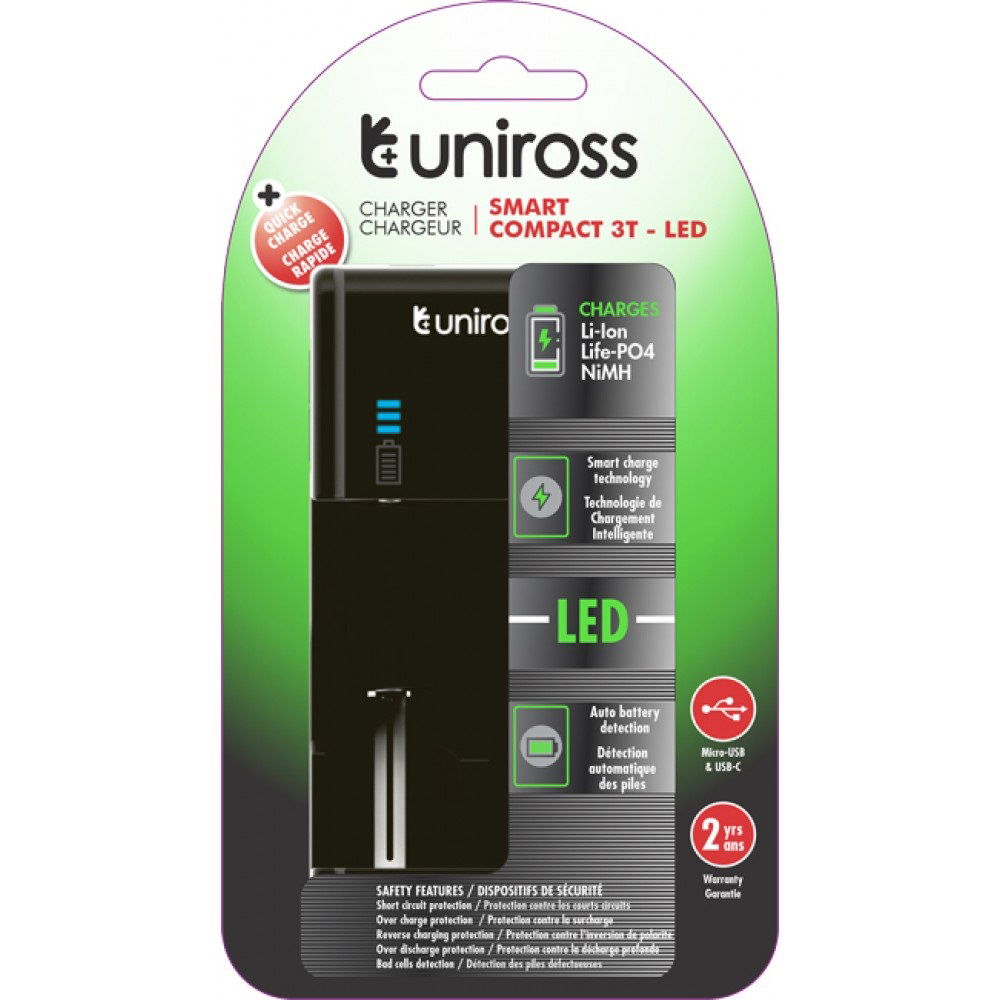 Uniross UCX006 LED-es gyorstöltő Li-ion / Ni-MH / LiFePO4 akkuk töltésére termék fő termékképe