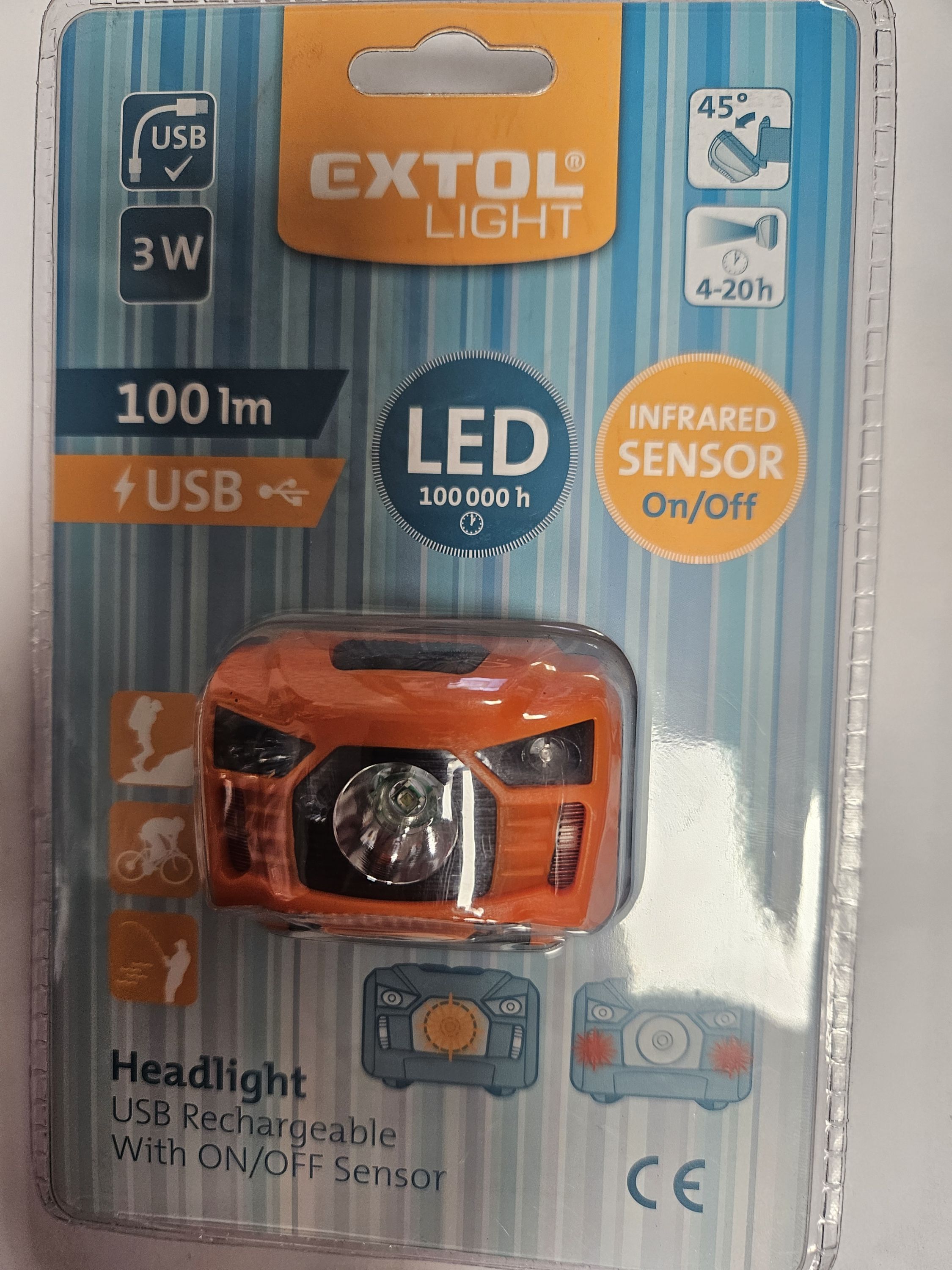 EXTOL LIGHT akkumulátoros fejlámpa 100Lm termék fő termékképe