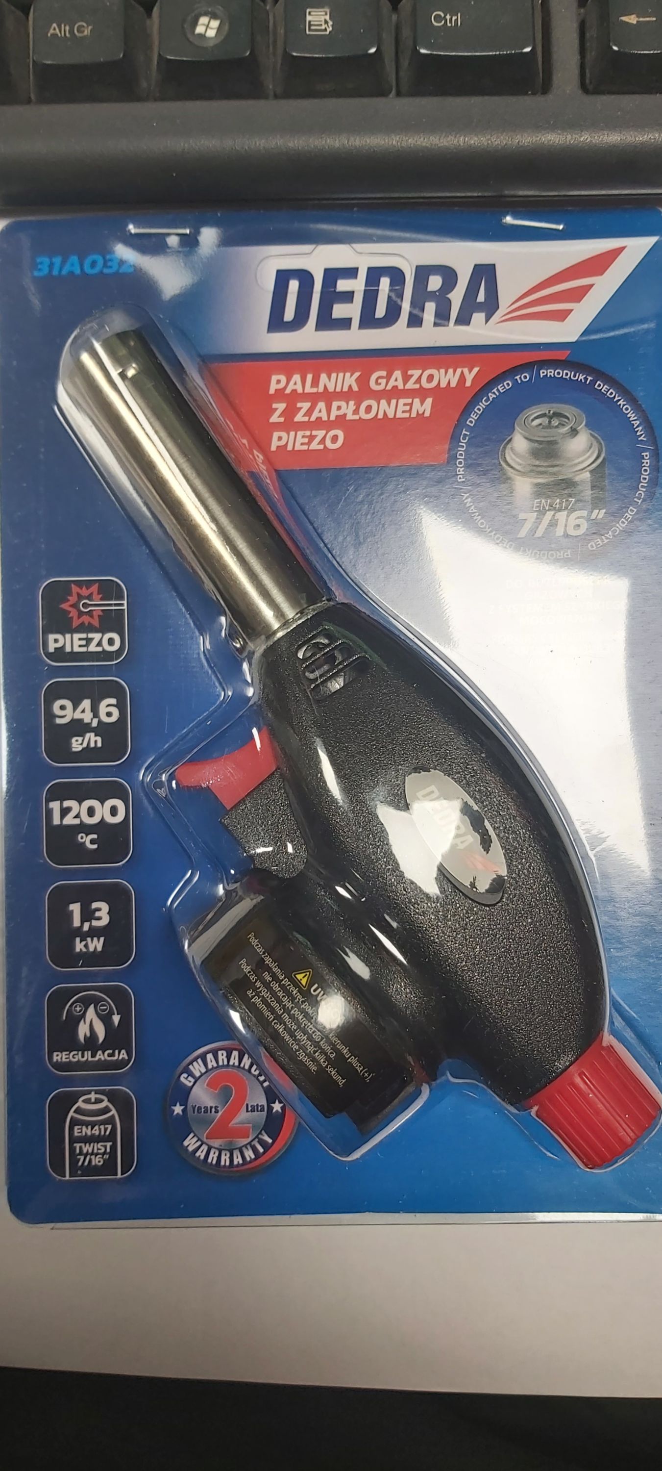 DEDRA Gázégő PIEZO Gyújtással Bajonett záras termék fő termékképe