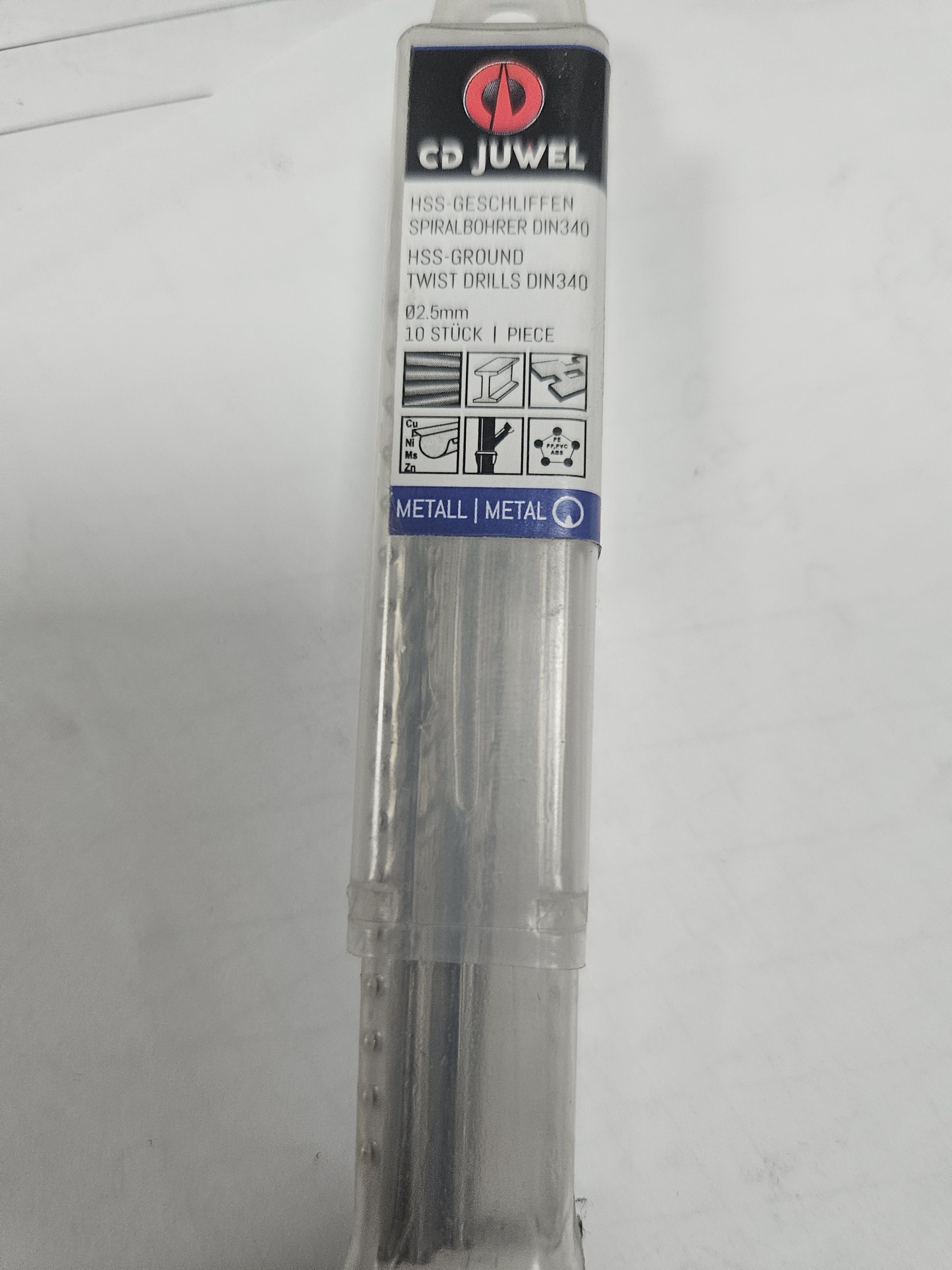 CD JUWEL csigafúró HSS-G 2,5mm hosszított termék fő termékképe