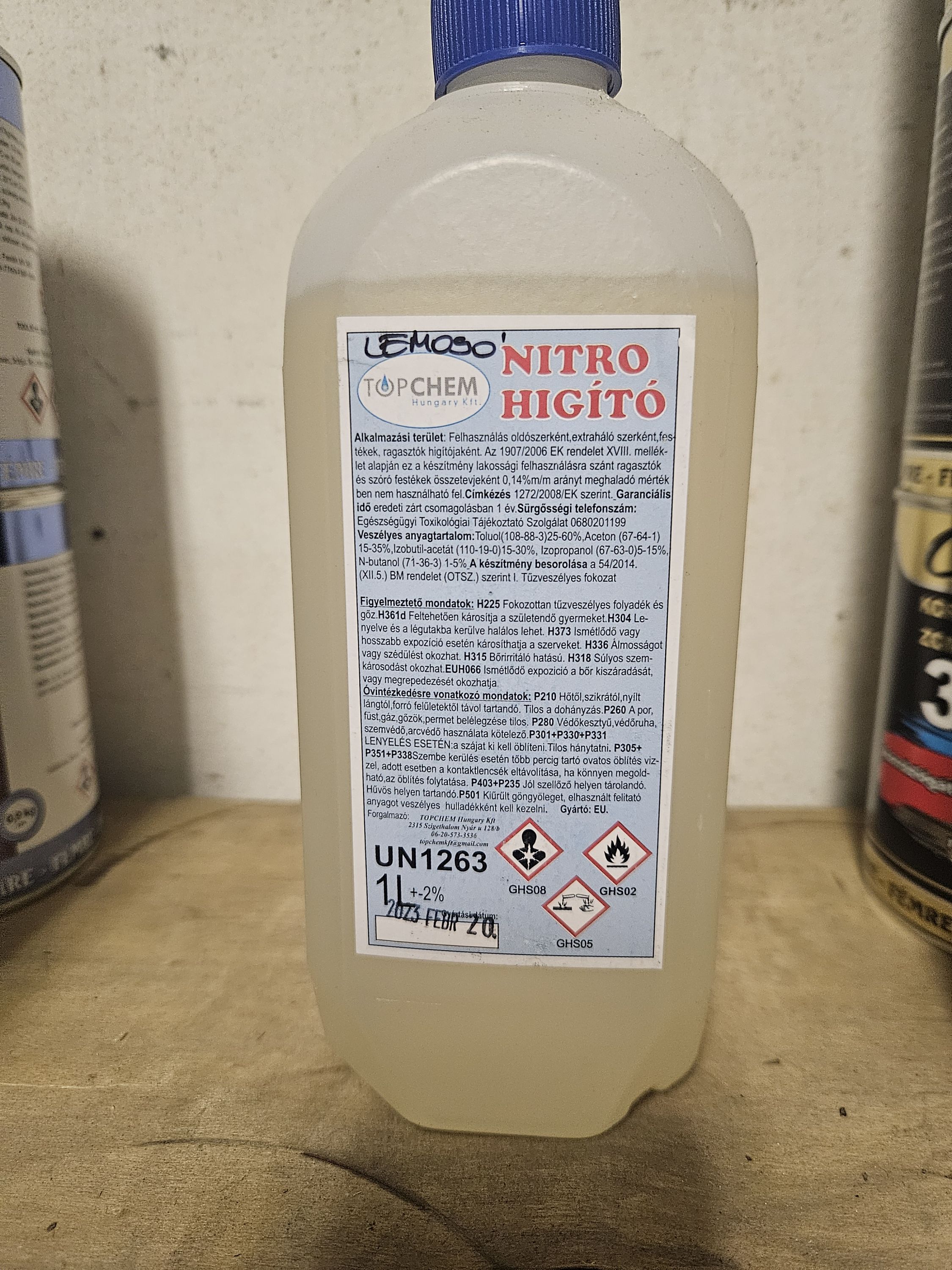 TOPCHEM Nitro higító lemosó 1Literes termék fő termékképe