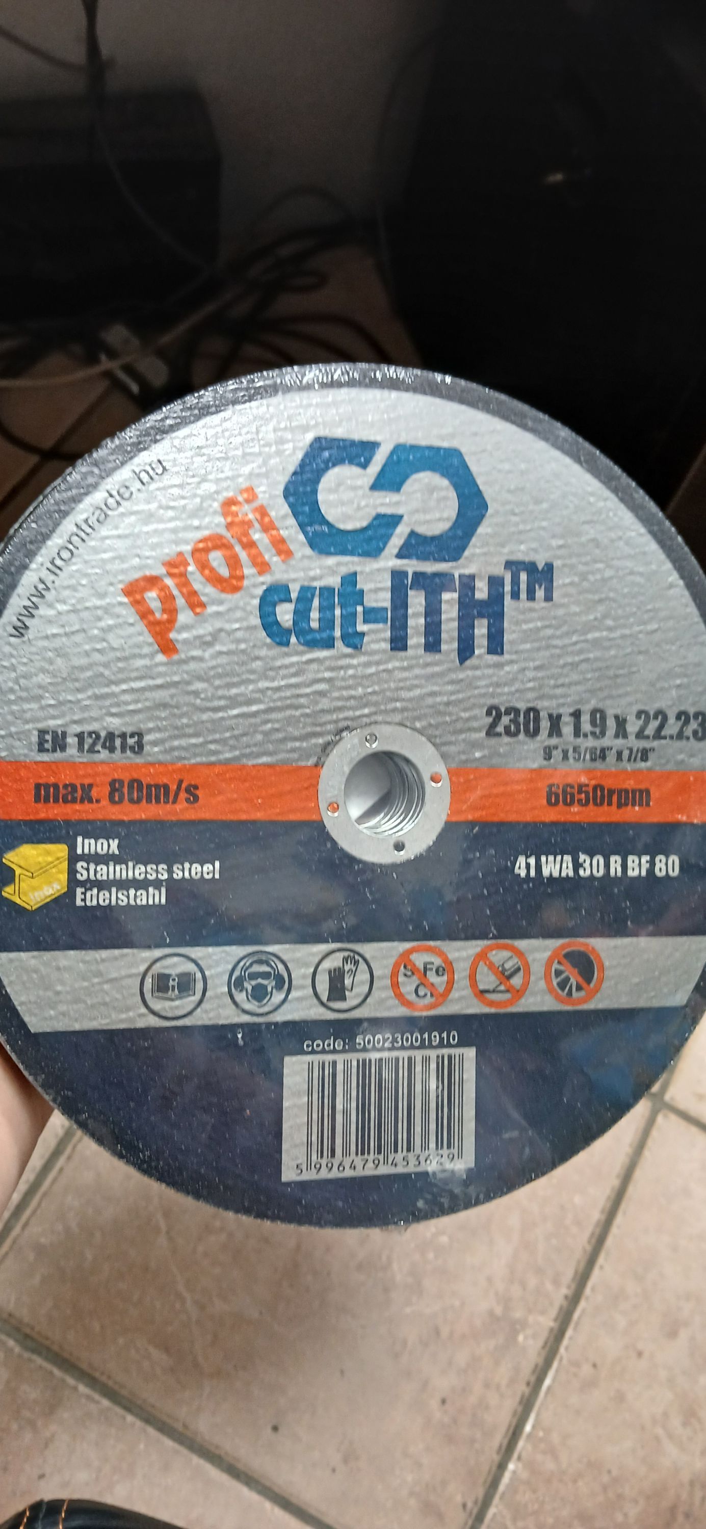 ITH Cut Ith Profi vágókorong 230x1,9mm Inox termék fő termékképe