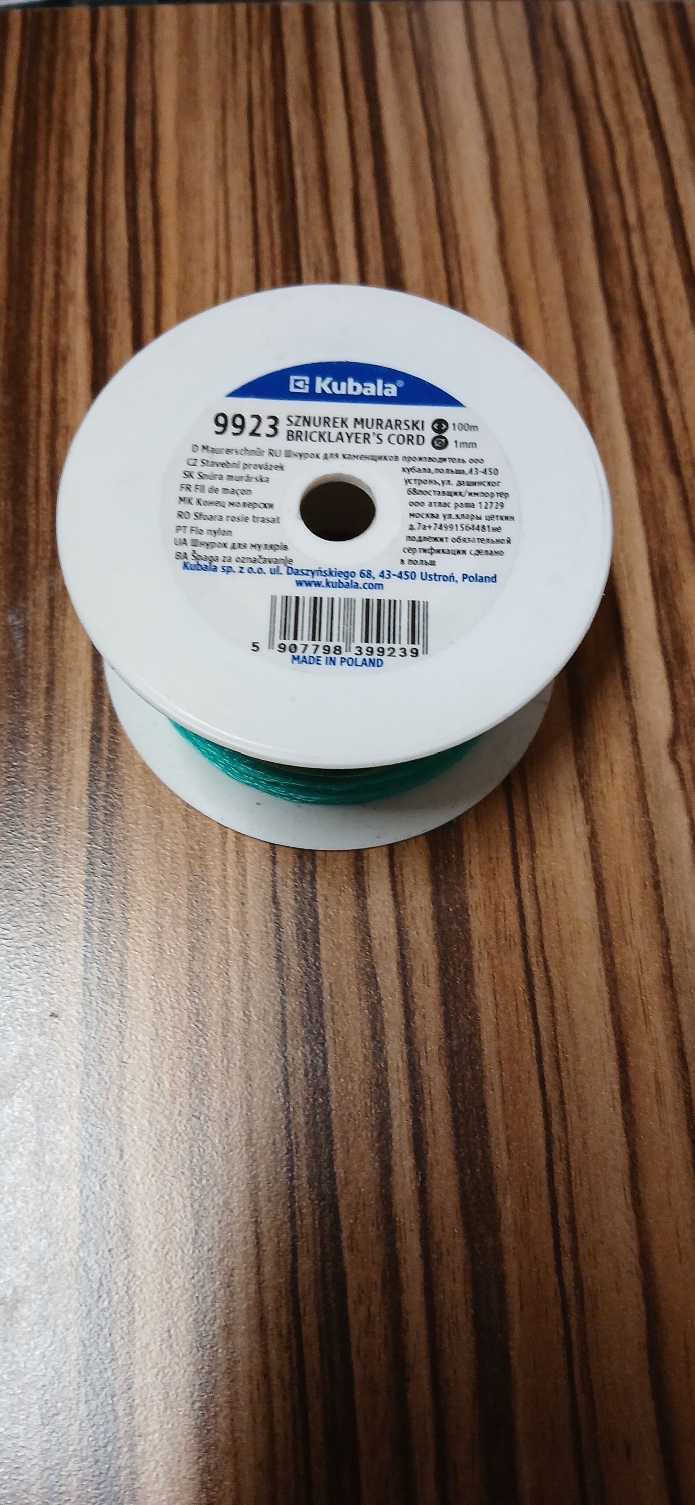 Kubala Kőműves zsinór 100 m 1 mm zöld termék fő termékképe