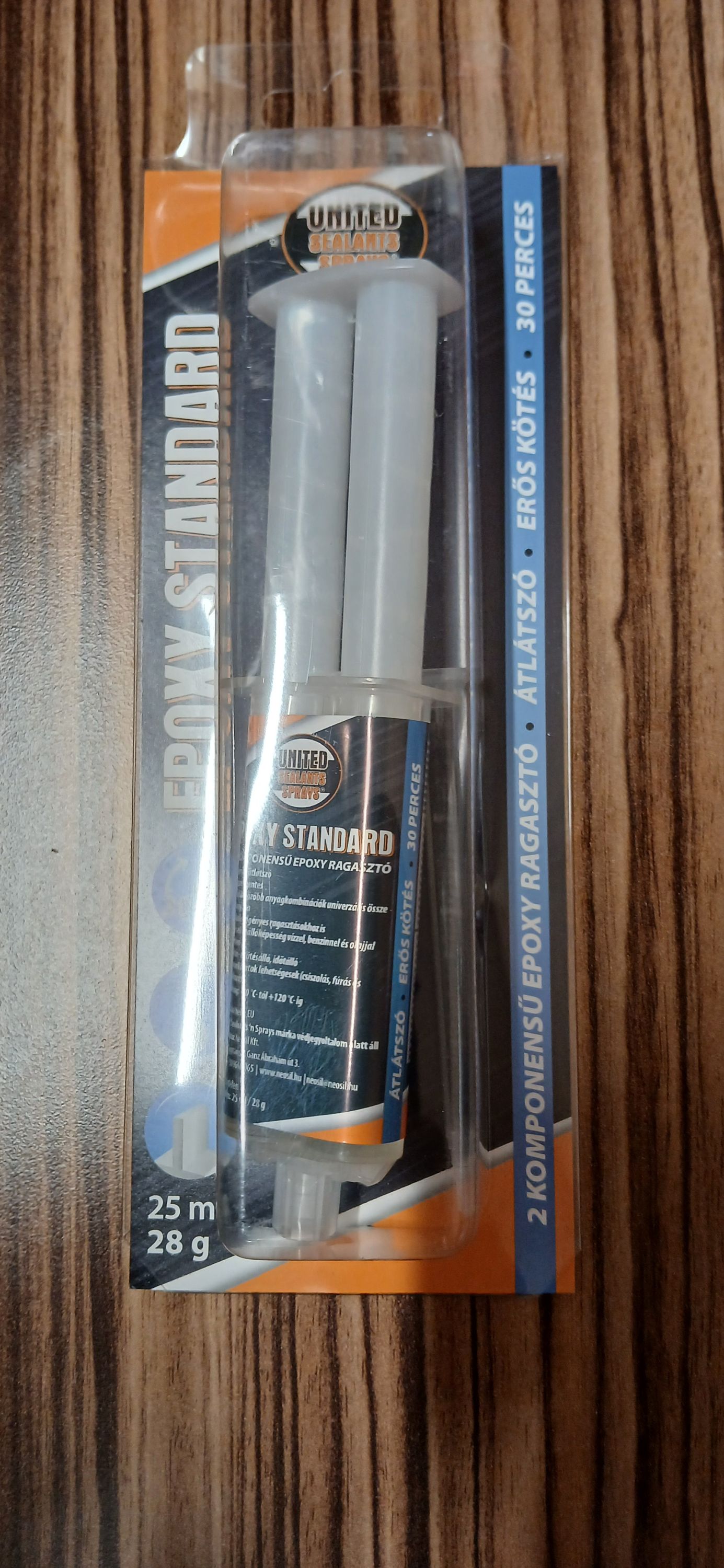 United Sealants Epoxy Standard 25ml , ikerfecskendős, kétkomponensű ragasztó 30 perc termék fő termékképe