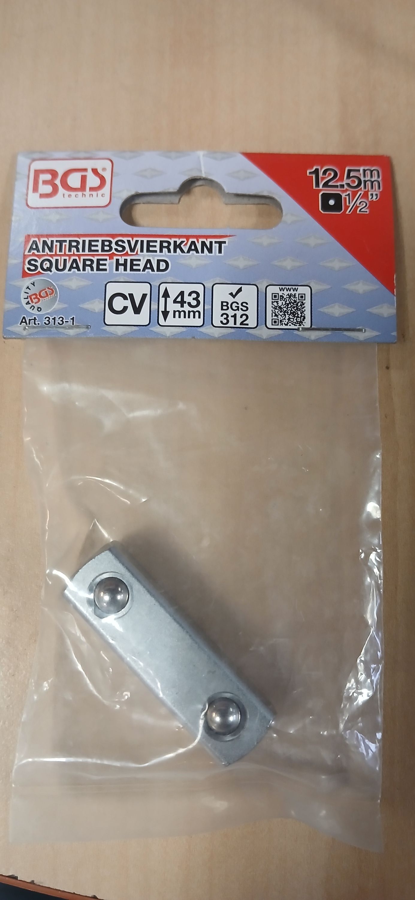 BGS Racsnis hajtókarhoz négyszög, áttolós, kocka-nudli 1/2" 43 mm termék fő termékképe