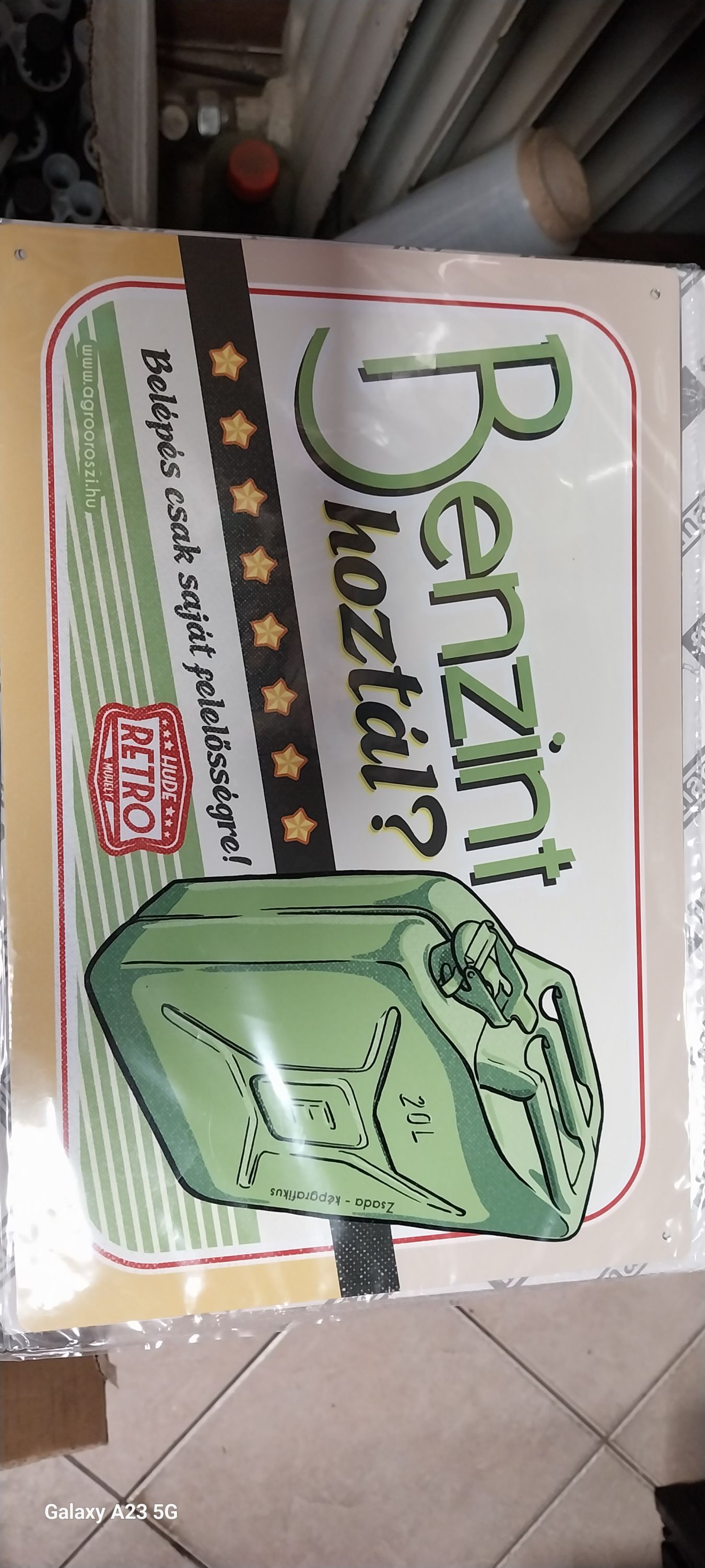 Retro fémtábla - Benzint hoztál - A4-20x30 cm termék fő termékképe