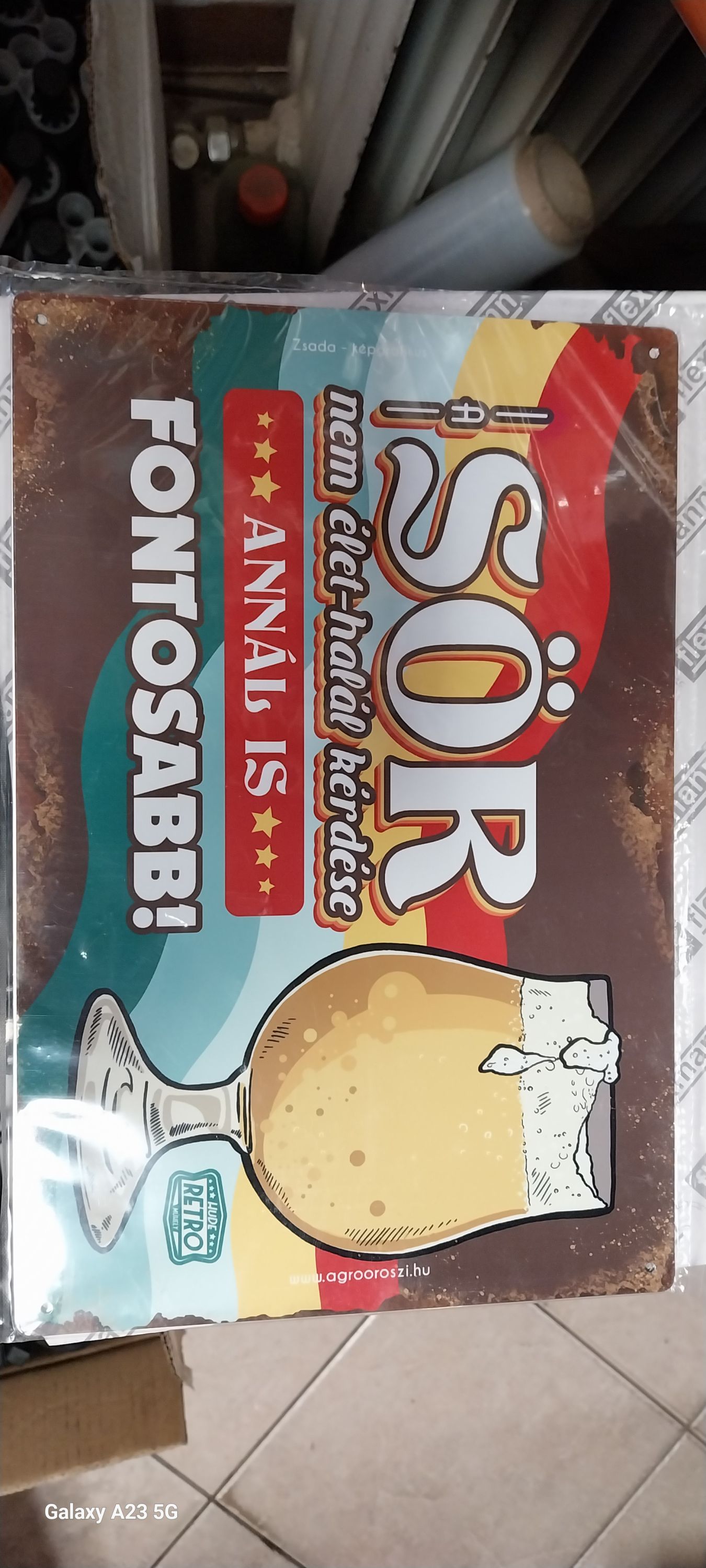 Retro fémtábla - A sör nem élet-halál kérdése - A4-20x30 cm termék fő termékképe