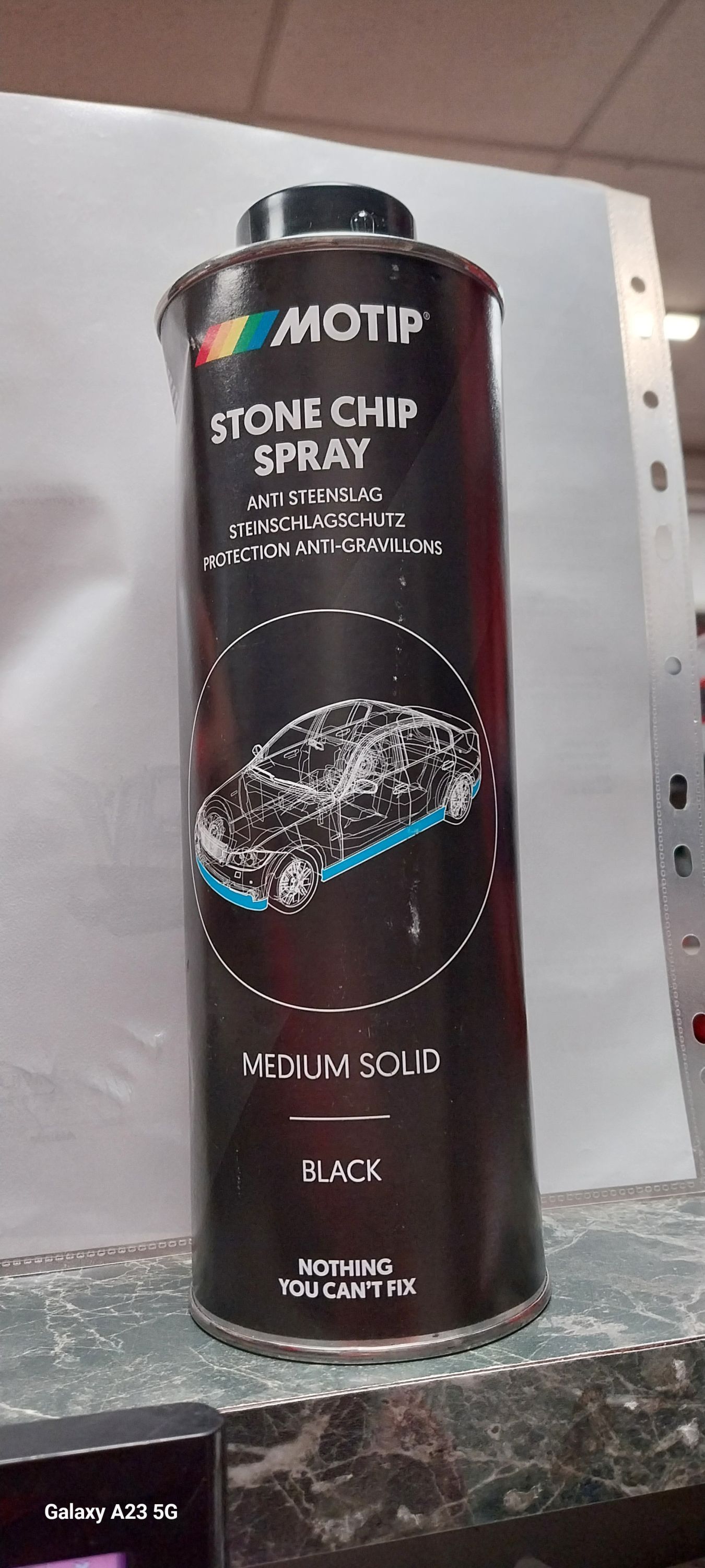 Motip Kőfelverődés elleni festék (Fekete), csavaros flakon, Rücsi, 1L termék fő termékképe