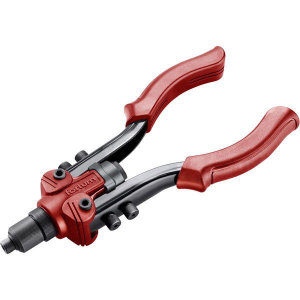 Fortum Popszegecshúzó fogó, kétkaros,ALU,réz,acél, INOX szegecsekhez;2,4-3,2-4,0-4,8-6,4mm, 260mm, CrVMo fej termék fő termékképe
