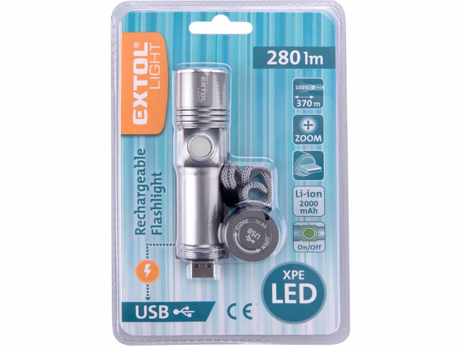 EXTOL LED lámpa, XPE LED; 280 Lm, ALU ház termék fő termékképe