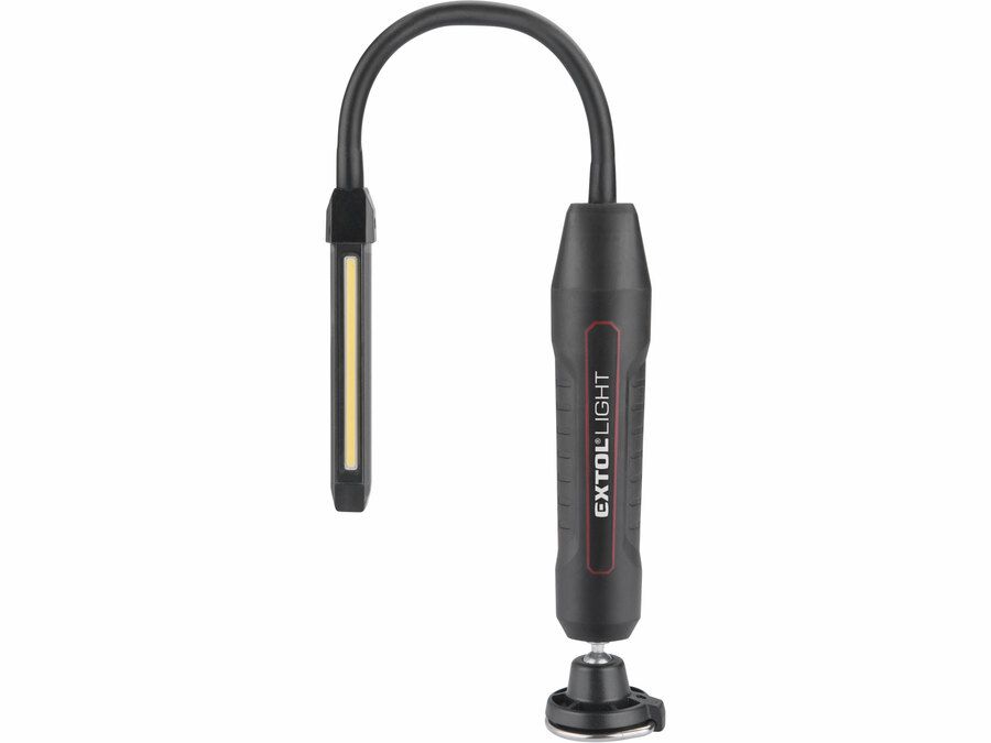 EXTOL LED munkalámpa, USB tölthető; 500 Lm, 2500 mAh, flexibilis szár termék fő termékképe