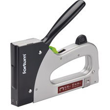 Fortum Tűzőgép, fémházas, profi, 2 funkciós, tűzőgépkapocs, 6-16×10,6mm, szeg fejjel: 14-16×2×1,2mm FORTUM termék fő termékképe