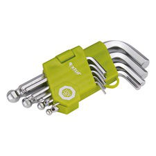 EXTOL Imbuszkulcs készlet rövid, Cr40 gömbfej, TÜV/GS; 9db, 1,5-10mm, bliszteren termék fő termékképe