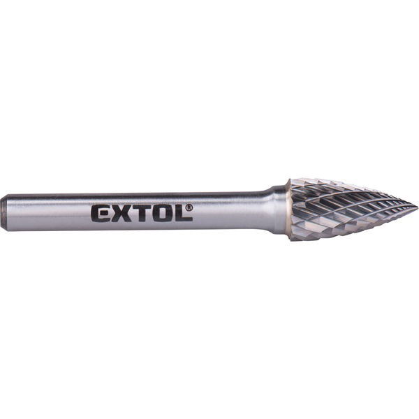 EXTOL Keményfém turbómaró (rotormaró), íves, hegyes orrú, átmérő 10×20mm/szár 6mm, keresztfogazás termék fő termékképe