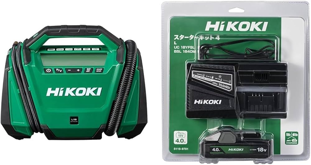 HIKOKI Akkumulátoros kompresszor , lámpa UP18DA, akkumulátor és töltő nélkűl termék fő termékképe