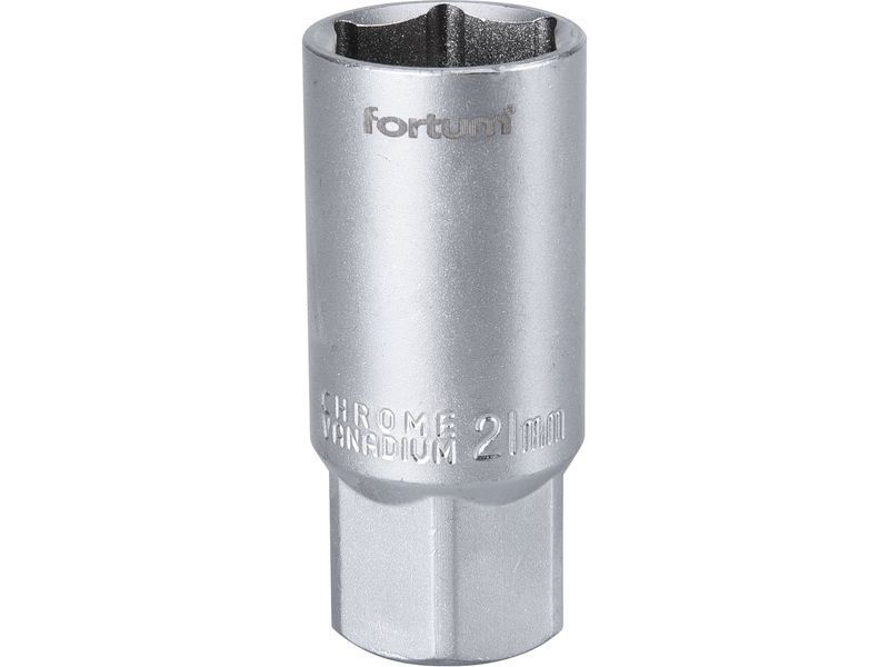 Fortum gyertyakulcs dugófej 1/2", 61CrV5; 21mm, gumírozott FORTUM termék fő termékképe