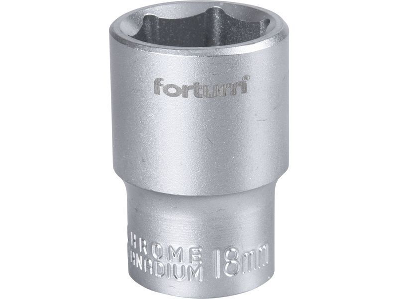 Fortum dugófej, 1/2", 18mm, 61CrV5, mattkróm, 38mm hosszú FORTUM termék fő termékképe