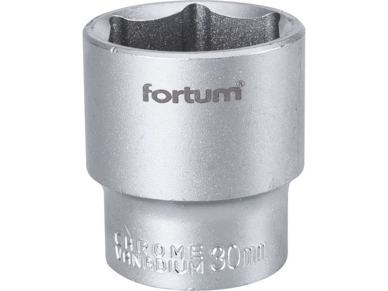 Fortum dugófej, 1/2", 30mm, 61CrV5, mattkróm; 44mm hosszú FORTUM termék fő termékképe