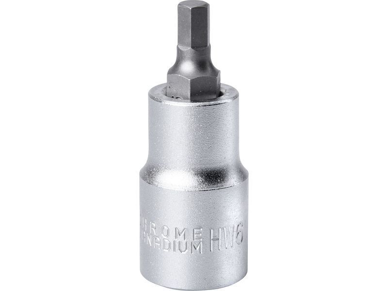Fortum bitdugófej, imbusz, 1/2", 61CrV5/S2, mattkróm; 6mm (HX6), 55mm FORTUM termék fő termékképe