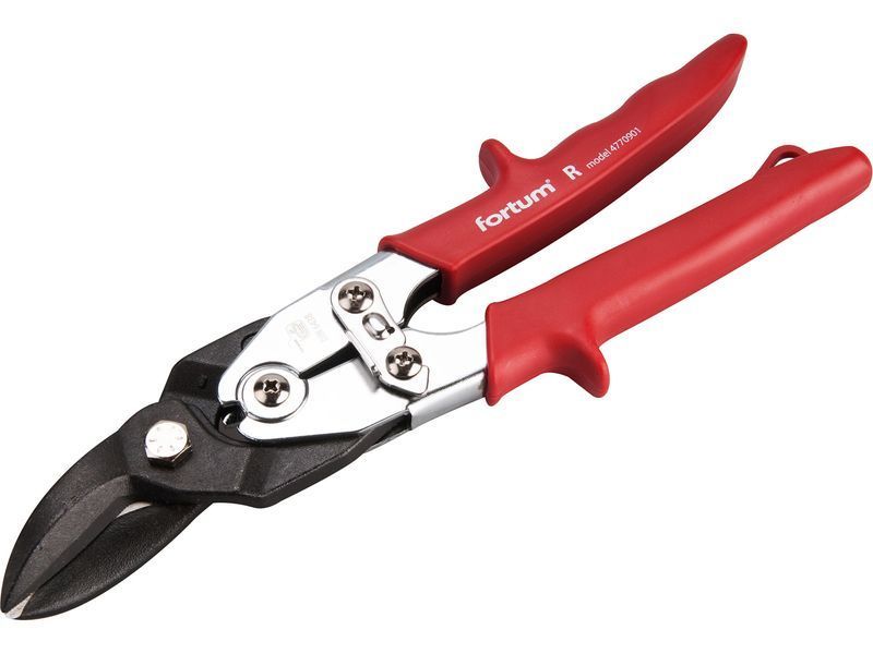 Fortum Lemezvágó olló jobb+egyenes vágáshoz, 255mm, CrMoV, áttételes, HRC 60-62, Tüv/GS, DIN 6438 FORTUM termék fő termékképe