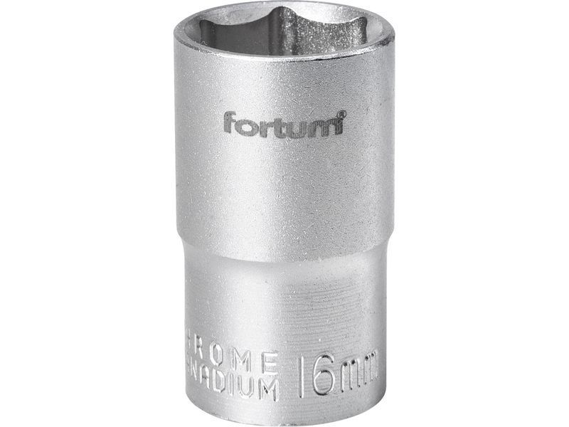 Fortum dugófej, 1/2", 16mm, 61CrV5, mattkróm, 38mm hosszú FORTUM termék fő termékképe