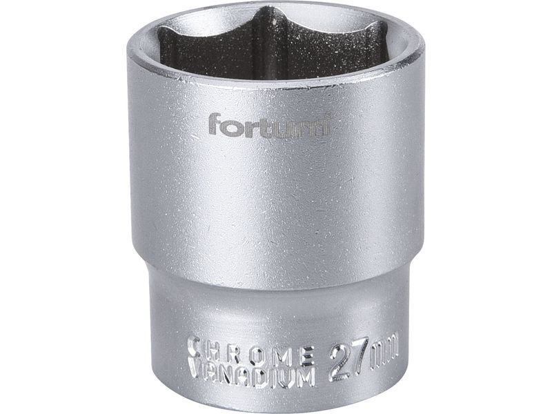 Fortum dugófej, 1/2", 27mm, 61CrV5, mattkróm; 42mm hosszú FORTUM termék fő termékképe