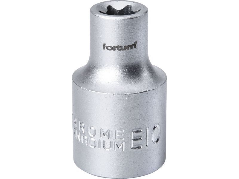 Fortum dugófej, torx, 1/2", 61CrV5 mattkróm, 38mm hosszú; E10 FORTUM termék fő termékképe