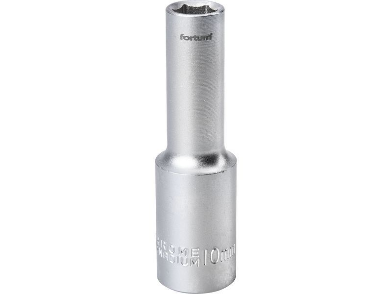 Fortum dugófej, hosszított, 1/2", 10mm, 61CrV5, mattkróm, 77mm hosszú FORTUM termék fő termékképe