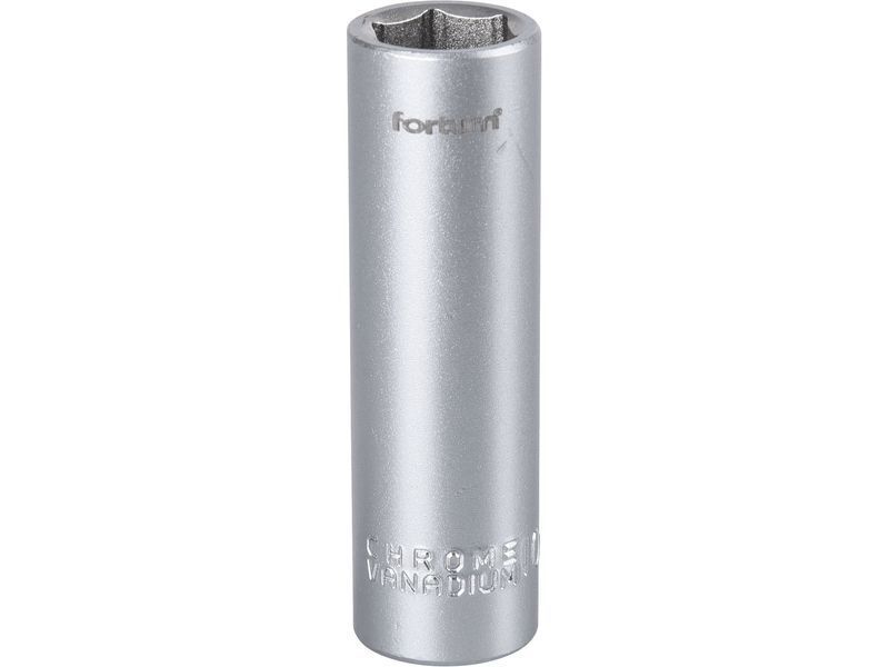 Fortum dugófej, hosszított, 1/4", 10mm, 61CrV5, mattkróm, 50mm hosszú termék fő termékképe