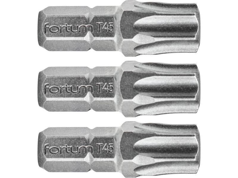 Fortum Behajtóhegy TORX, 3 db, S2 acél; T 45×25mm, bliszteren termék fő termékképe