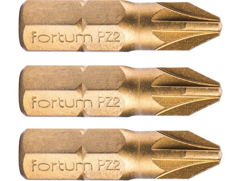 Fortum Titanium bevonat, behajtóhegy PZ, 3 db, S2 acél  PZ 2×25mm, bliszteren termék fő termékképe