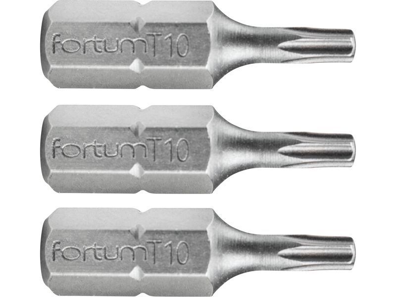 Fortum Behajtóhegy TORX, 3 db, S2 acél; T 10×25mm, bliszteren termék fő termékképe