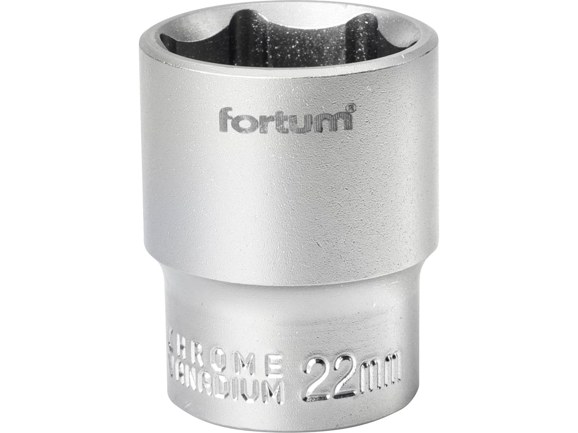 Fortum dugófej, 1/2", 22mm, 61CrV5, mattkróm, 38mm hosszú FORTUM termék fő termékképe