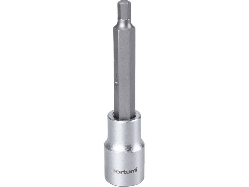 Fortum bitdugófej, imbusz, 1/2", hosszú, 61CrV5/S2, mattkróm; 6mm (HX6), 100mm FORTUM termék fő termékképe