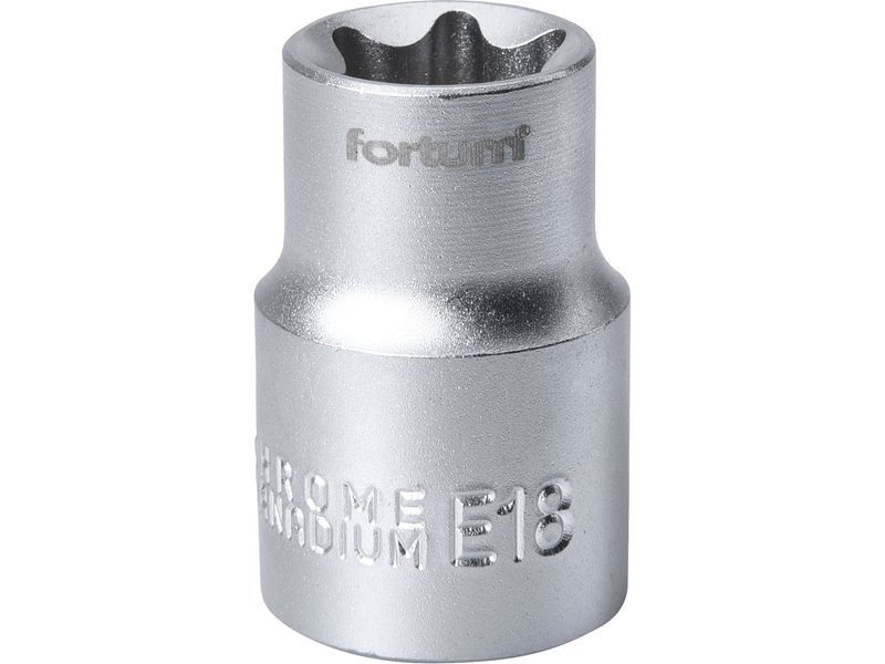 Fortum dugófej, torx, 1/2", 61CrV5 mattkróm, 38mm hosszú; E18 FORTUM termék fő termékképe