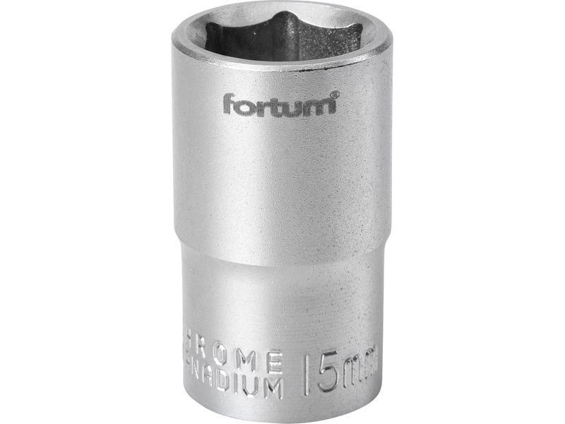 Fortum dugófej, 1/2", 15mm, 61CrV5, mattkróm, 38mm hosszú FORTUM termék fő termékképe