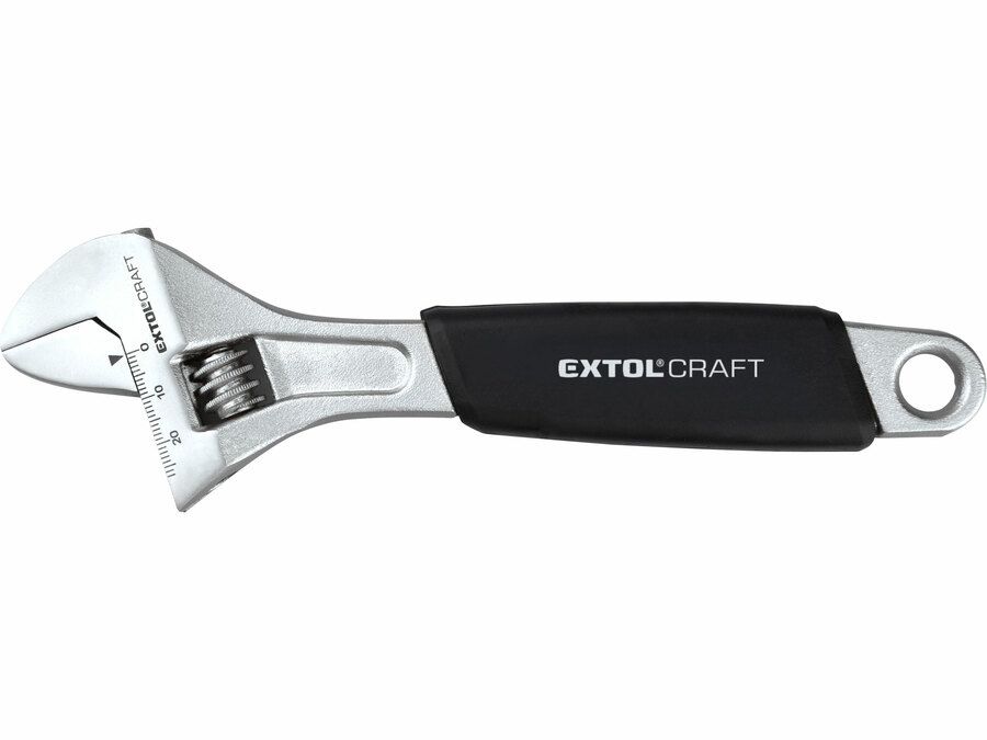 EXTOL Állítható villáskulcs 200×25mm, 8", mm-es beosztás, gumírozott nyél termék fő termékképe