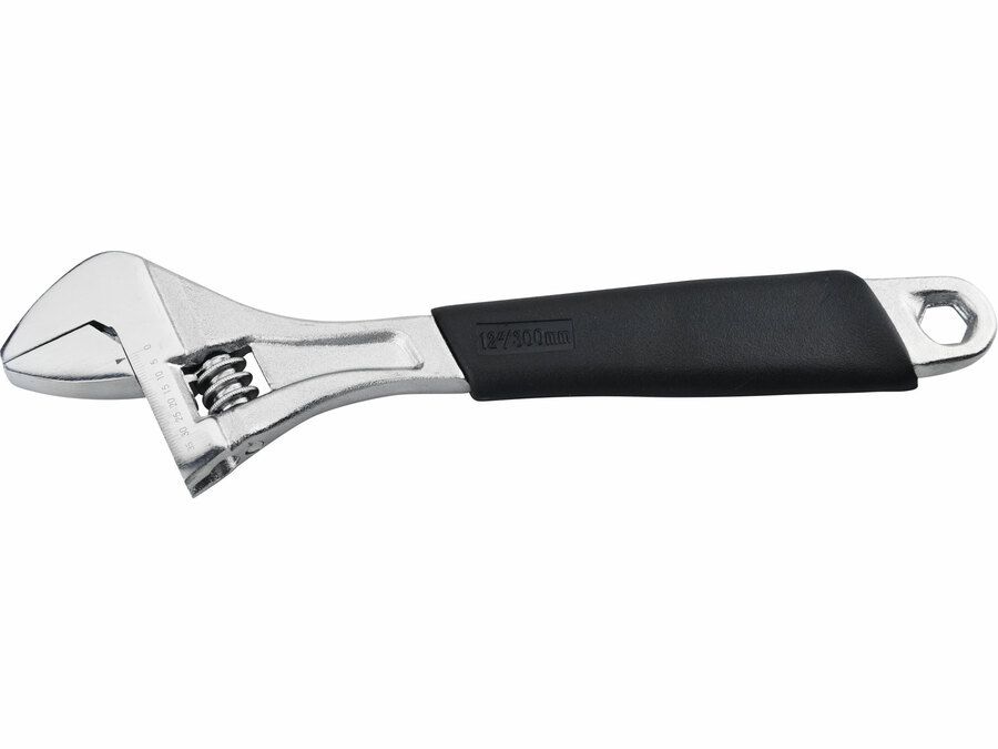 EXTOL Állítható villáskulcs 250×30mm,10", mm-es beosztás, gumírozott nyél termék fő termékképe