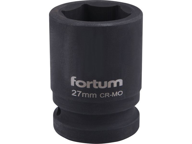 Fortum gépi (impakt) dugófej 3/4", 27mm, L 52 mm, feketített, FORTUM termék fő termékképe