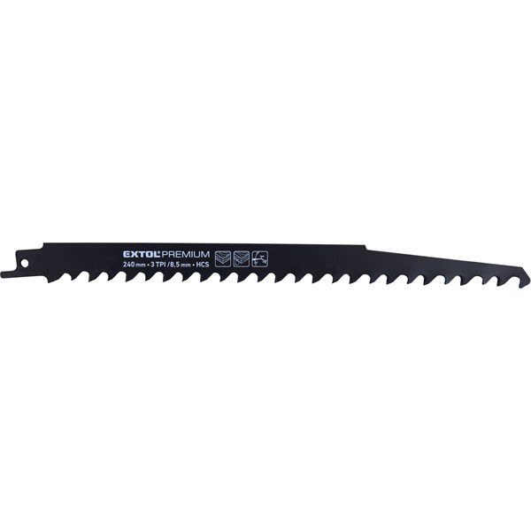 EXTOL Szablyafűrészlap készlet., 3db, Bosch befogás, 240 mm, 3T, HCS, fához termék fő termékképe