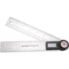 EXTOL Digitális szögmérő-vonalzó, szög- és hosszmérésre, 0-360°, pontosság: ±0,3°, 2×200 mm, Alu szár mm és coll beosztással termék fő termékképe