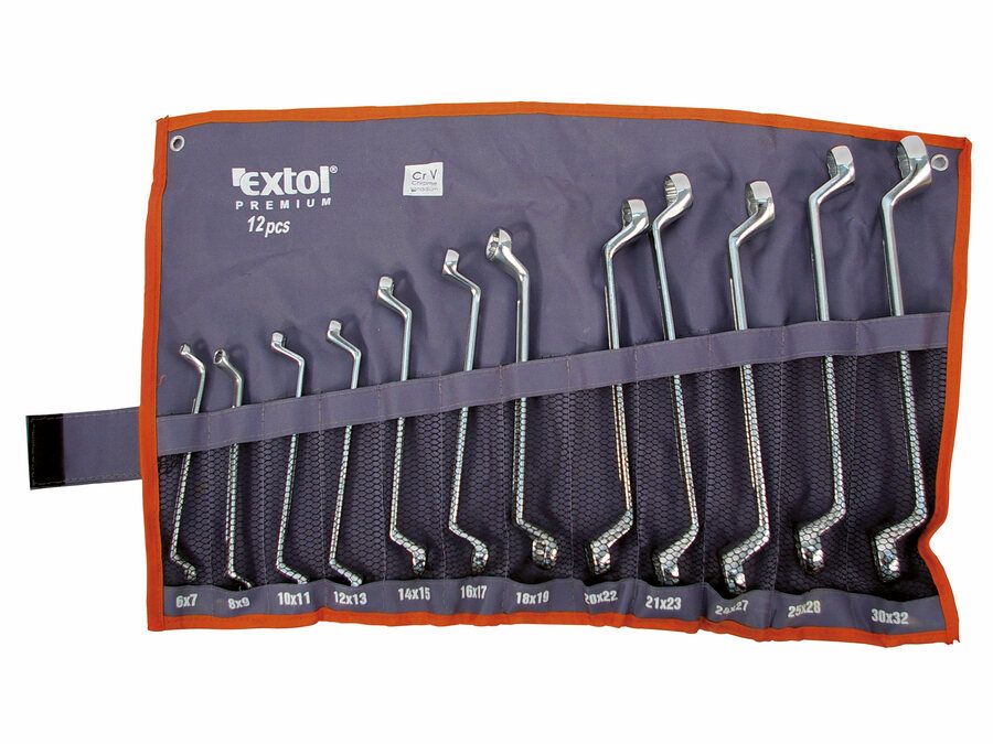 EXTOL Csillagkulcs  készlet, 12db; 6-32mm, CrV. vászon tartóban termék fő termékképe