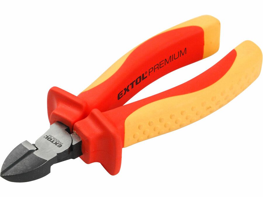 EXTOL oldalcsípő fogó, 160mm, szigetelt, 1000V, VDE, DIN ISO 5749, CV, duál piros/sárga nyél, akasztós szerszámtartó termék fő termékképe