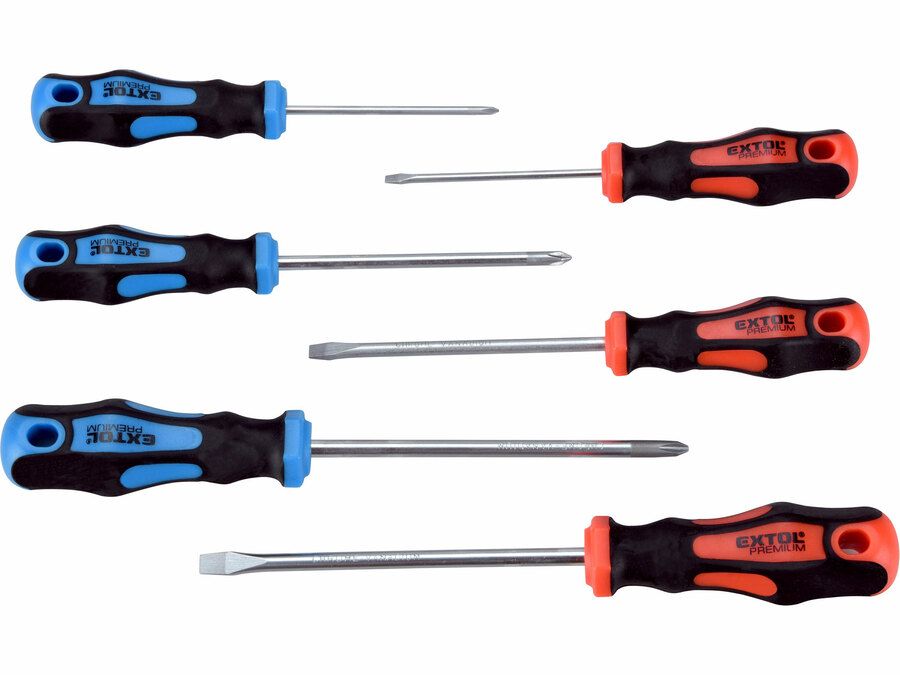 EXTOL Csavarhúzó  készlet, 6db; lapos:3×75, 5,5×100 termék fő termékképe