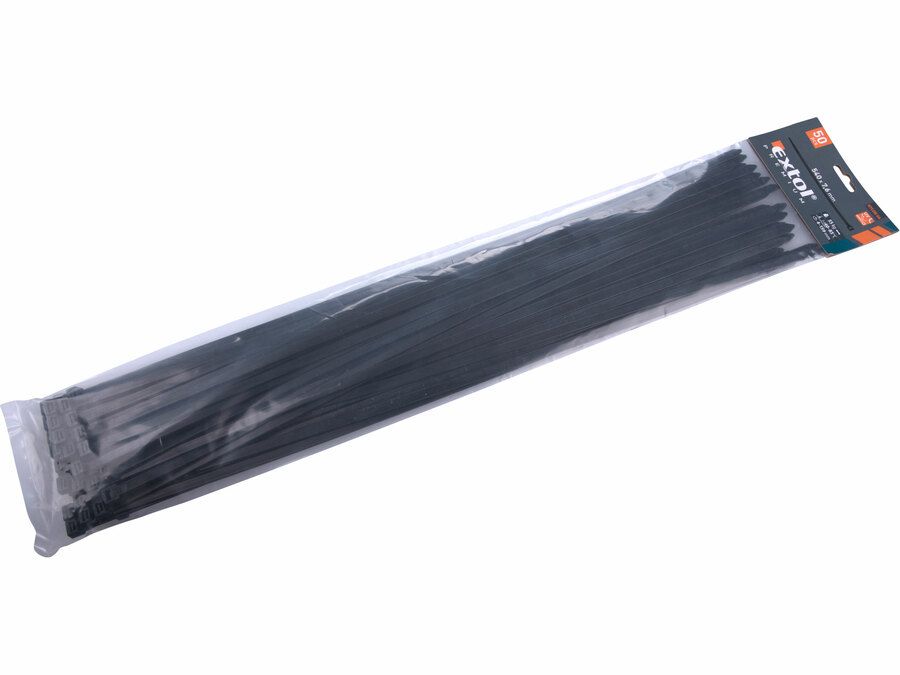 EXTOL kábelkötegelő 7,6×540mm 50db, fekete nylon; UV-, sav- és lúgálló termék fő termékképe