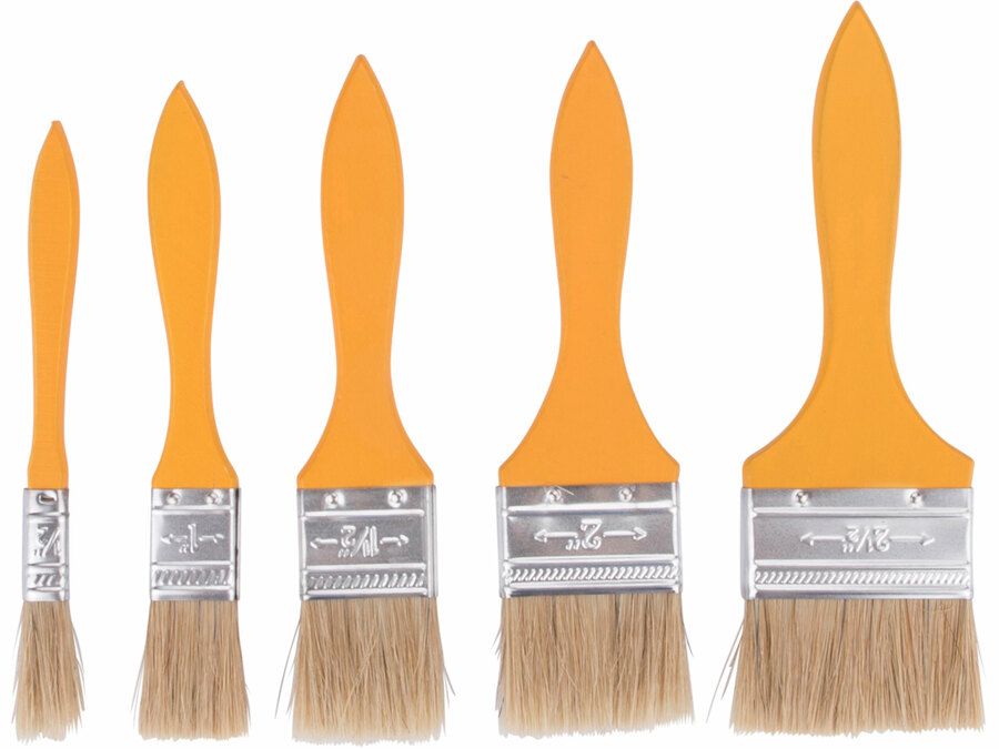 EXTOL Ecset készlet, 5db, fanyelű; 0,5",1",1,5",2",2,5", vastagság: 1cm termék fő termékképe