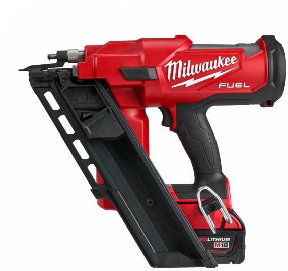 Milwaukee M18 FFNS-502C FUEL™ akkus szénkefe nélküli 30-34° szerkezetépítő szögbelövő (2 x 5.0 Ah Li-ion akkuval) termék fő termékképe