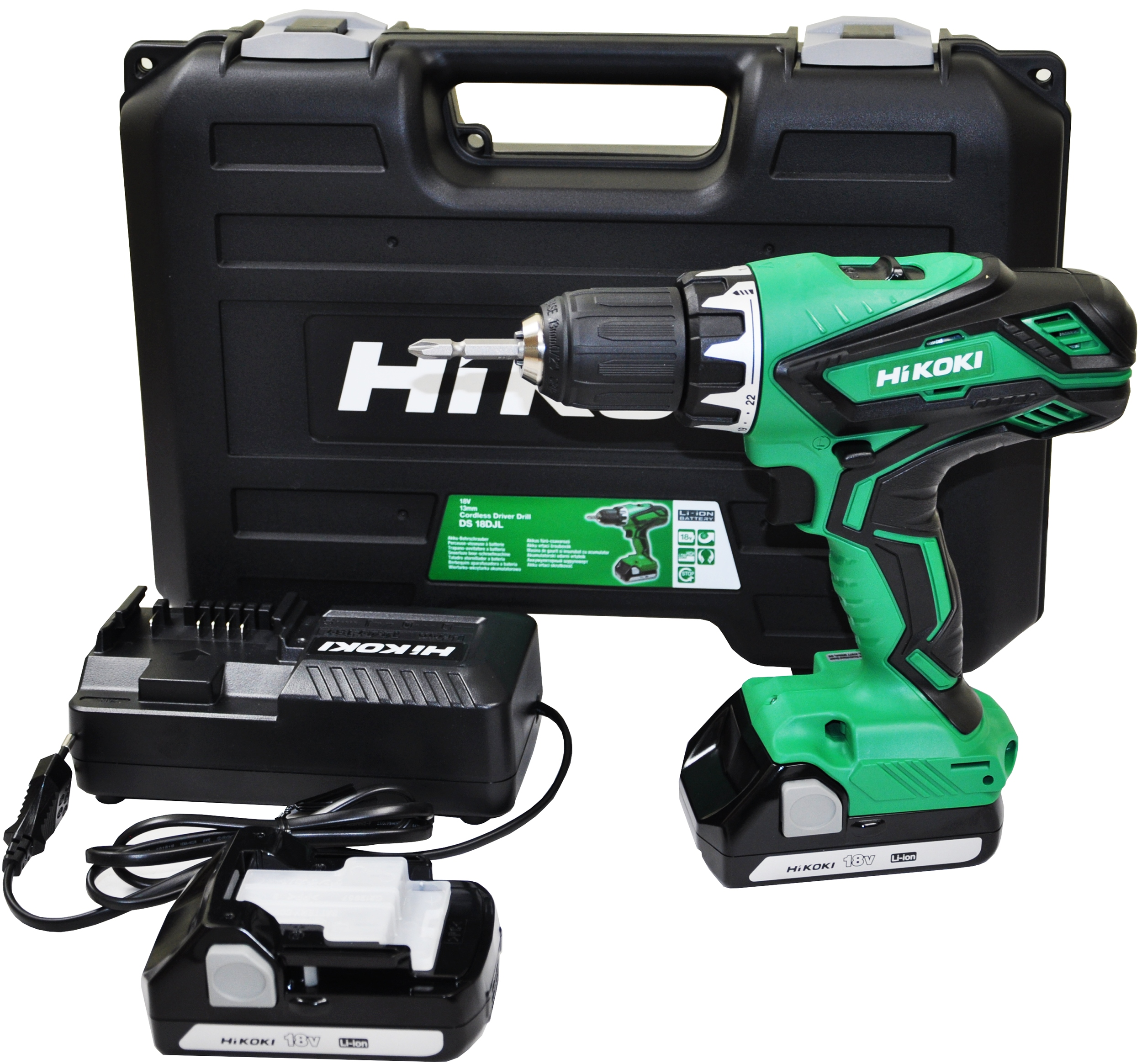 Hitachi Akkus fúró csavarozó/kofferes 18V 2db 1,5Ah akkumulátor termék fő termékképe